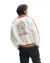 Load image into Gallery viewer, Brain Dead Records Embroidered Satin Club Jacket - White