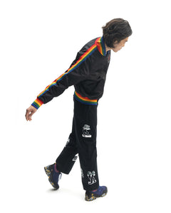 Brain Dead Records Embroidered Satin Club Jacket - Black