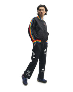 Brain Dead Records Embroidered Satin Club Jacket - Black