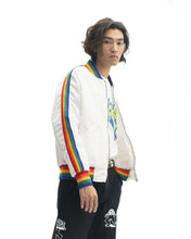 Load image into Gallery viewer, Brain Dead Records Embroidered Satin Club Jacket - White

