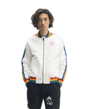 Load image into Gallery viewer, Brain Dead Records Embroidered Satin Club Jacket - White
