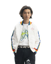 Load image into Gallery viewer, Brain Dead Records Embroidered Satin Club Jacket - White
