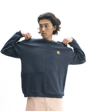 Load image into Gallery viewer, Global Works Split Panel Fleece &amp; Terry Crewneck Sweatshirt - Navy
