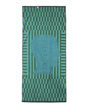 Load image into Gallery viewer, Logo Head Linework Beach Towel - Black
