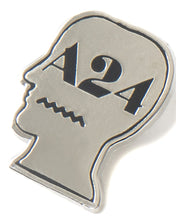 Load image into Gallery viewer, A24 x Brain Dead Logo Head Enamel Pin - silver
