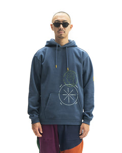 Brain Dead x The North Face Drop Shoulder PO Hoodie - Shady Blue
